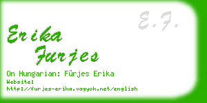 erika furjes business card